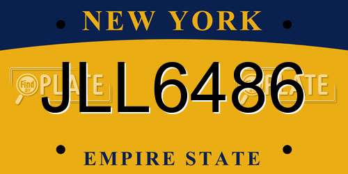 JLL6486 New York License Plate