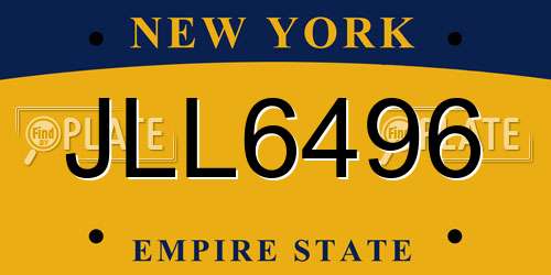 JLL6496 New York License Plate
