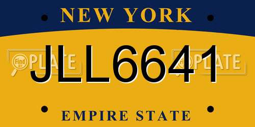 JLL6641 New York License Plate