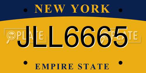 JLL6665 New York License Plate