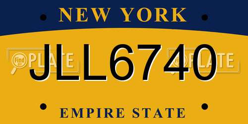 JLL6740 New York License Plate