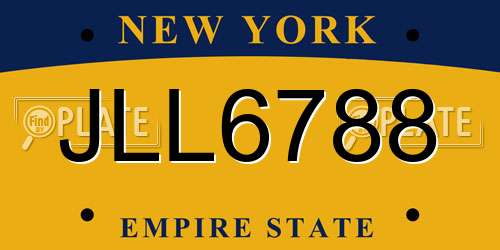 JLL6788 New York License Plate