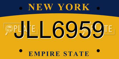 JLL6959 New York License Plate
