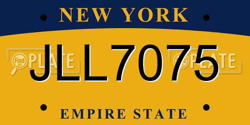 JLL7075 New York License Plate