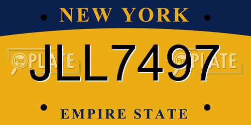 JLL7497 New York License Plate
