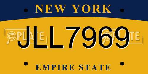 JLL7969 New York License Plate