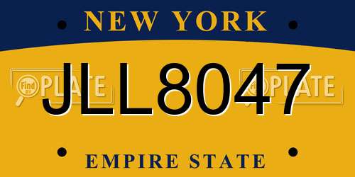 JLL8047 New York License Plate