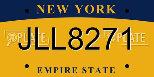 JLL8271 New York License Plate