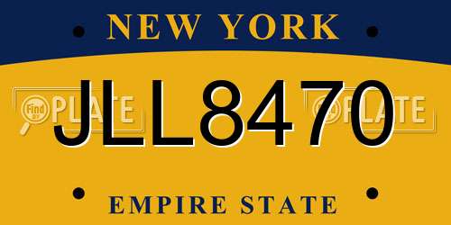 JLL8470 New York License Plate