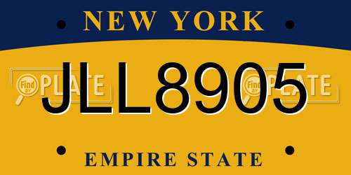 JLL8905 New York License Plate