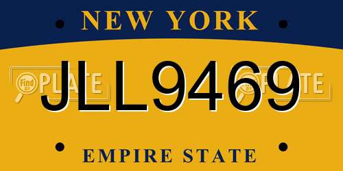 JLL9469 New York License Plate