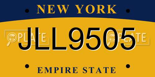 JLL9505 New York License Plate