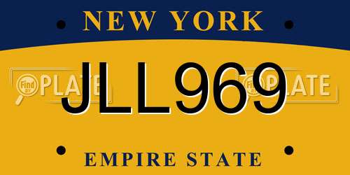 JLL969 New York License Plate