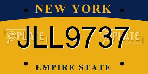 JLL9737 New York License Plate