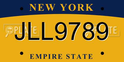 JLL9789 New York License Plate