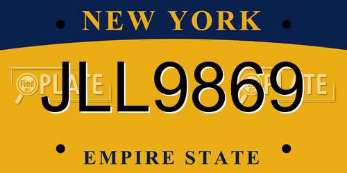 JLL9869 New York License Plate
