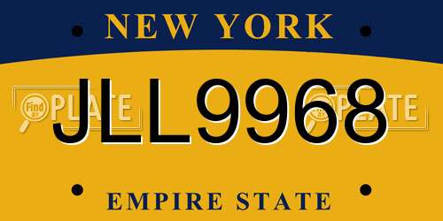 JLL9968 New York License Plate