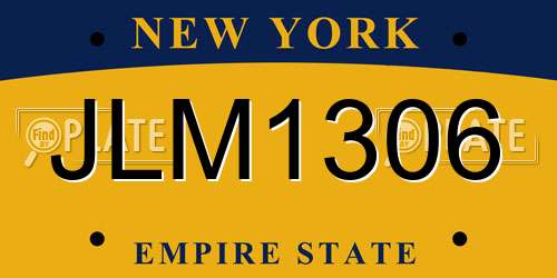 JLM1306 New York License Plate