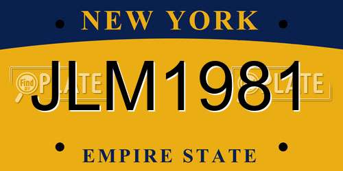 JLM1981 New York License Plate