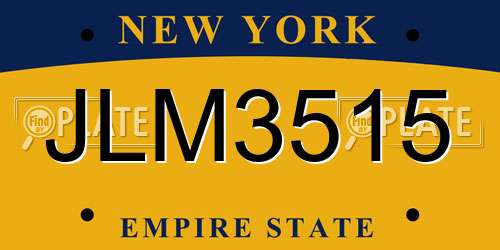 JLM3515 New York License Plate