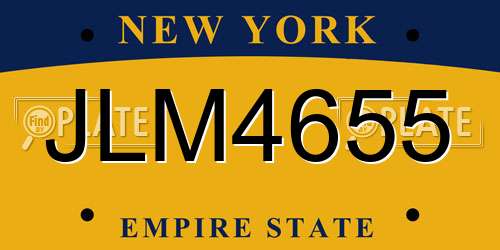 JLM4655 New York License Plate