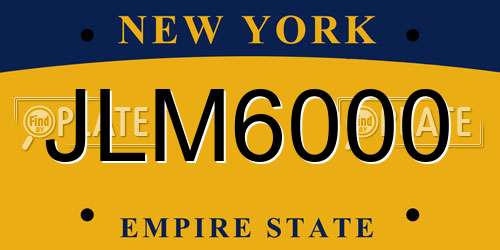 JLM6000 New York License Plate