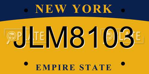 JLM8103 New York License Plate