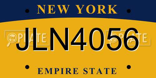 JLN4056 New York License Plate