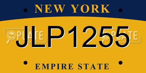 JLP1255 New York License Plate