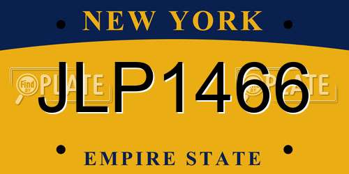 JLP1466 New York License Plate