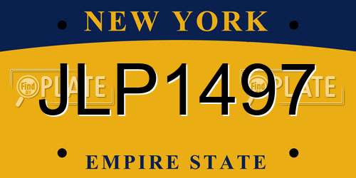 JLP1497 New York License Plate