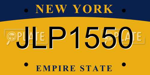 JLP1550 New York License Plate