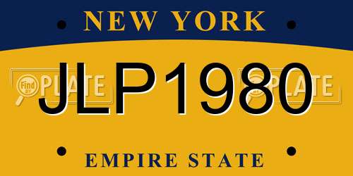 JLP1980 New York License Plate