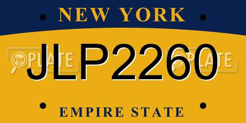 JLP2260 New York License Plate