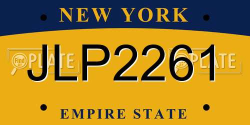 JLP2261 New York License Plate