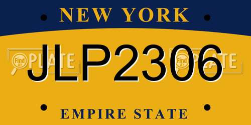 JLP2306 New York License Plate