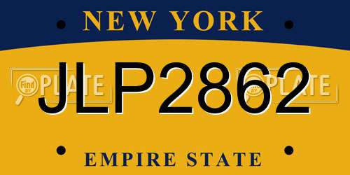 JLP2862 New York License Plate