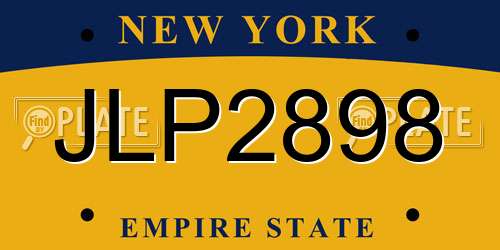 JLP2898 New York License Plate
