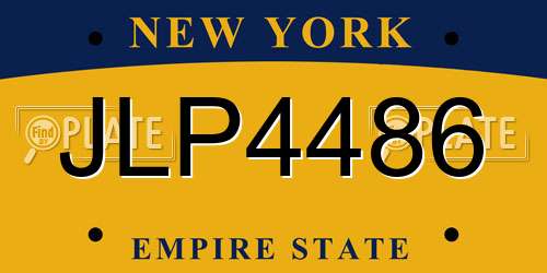 JLP4486 New York License Plate