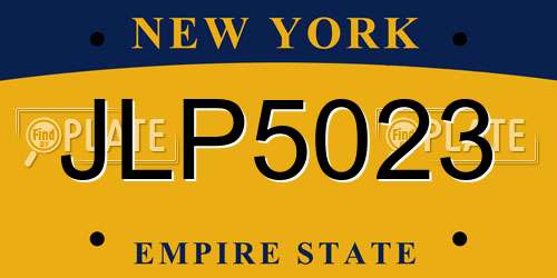 JLP5023 New York License Plate