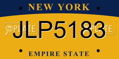 JLP5183 New York License Plate
