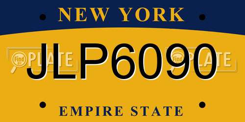 JLP6090 New York License Plate