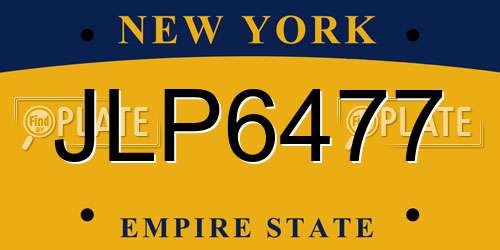 JLP6477 New York License Plate