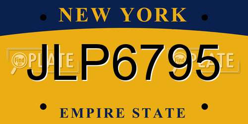 JLP6795 New York License Plate