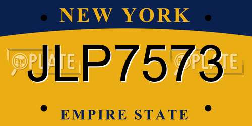 JLP7573 New York License Plate