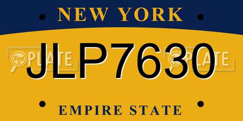 JLP7630 New York License Plate