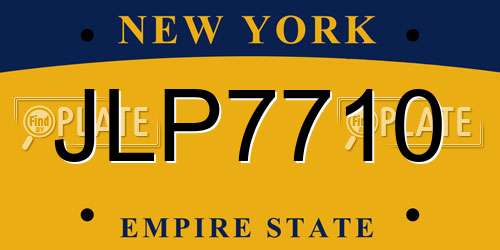 JLP7710 New York License Plate