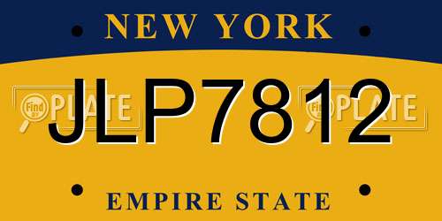 JLP7812 New York License Plate
