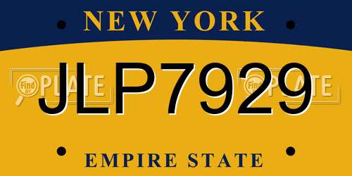 JLP7929 New York License Plate