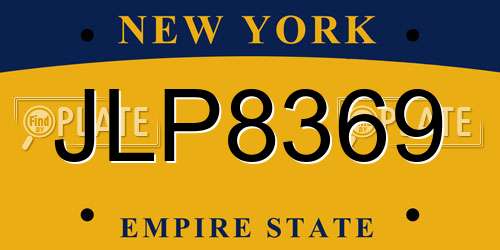 JLP8369 New York License Plate